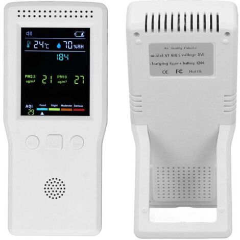 Testeur de qualité de l'air 9 en 1 : PM2.5, PM10, HCHO, TVOC, température, humidité, détecteur multifonction CO2, 5V,de
