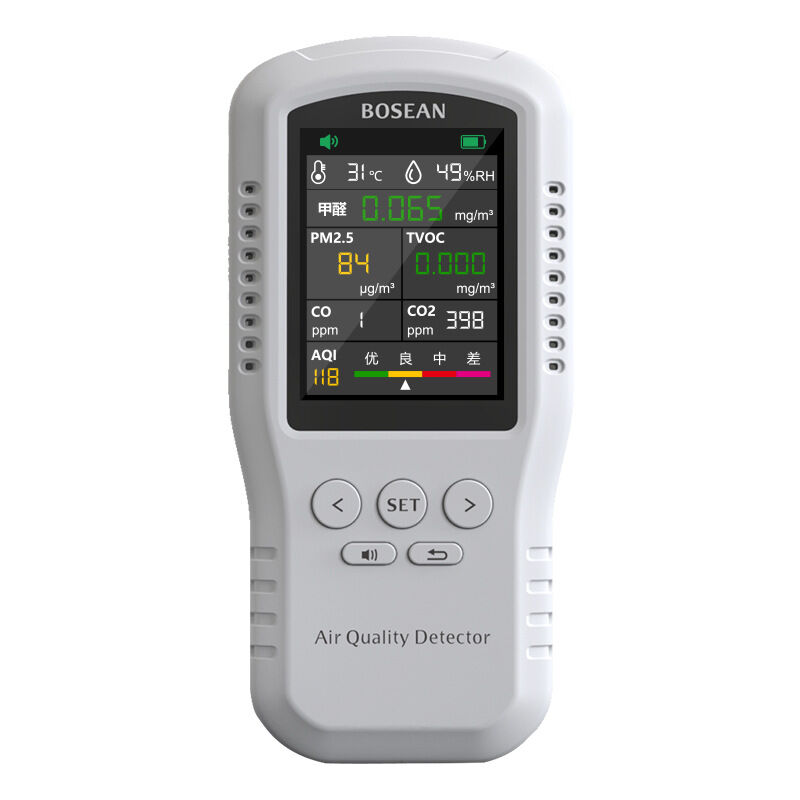 testeur de qualité de l'air intérieur détecte HCHO, PM2.5, CO2, TVOC, CO, température et humidité capteur de formaldéhyde