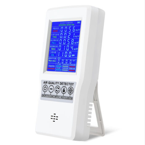 Testeur de qualité de l'air Moniteur de qualité de l'air Détecteur de formaldéhyde intérieur Capteur Détecter et tester la pollution intérieure TVOC Gaz détecteur de qualité de l'air durable