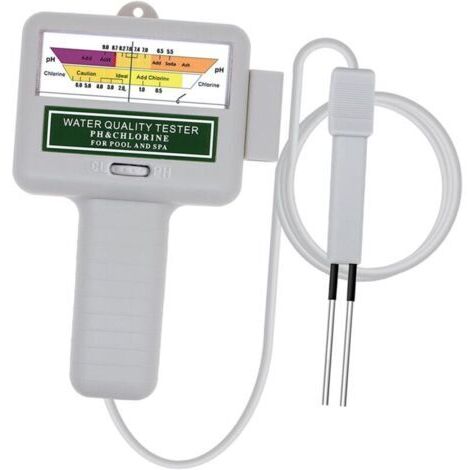 Testeur de qualité de l'eau, moniteur numérique portable, testeur de qualité de l'eau PH analysant le kit de test de piscine de chlore (blanc)