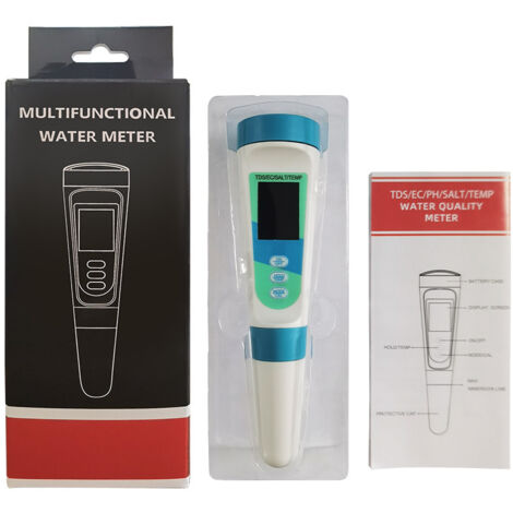Testeur de Qualité de l'Eau Multifonctionnel TDS/CE - Salinomètre et Analyseur Portable pour Eau Potable, Piscines et Aquariums