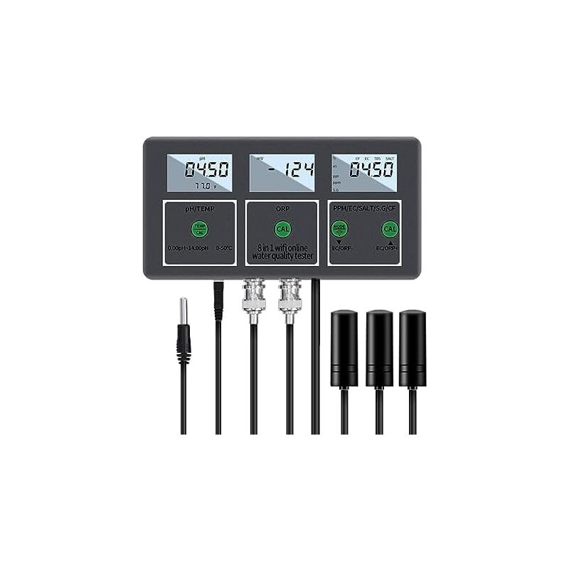 Testeur de qualité de l'eau numérique WiFi 8 en 1, contrôle par Application de Moniteur Intelligent Multifonction, testeur de qualité de l'eau,
