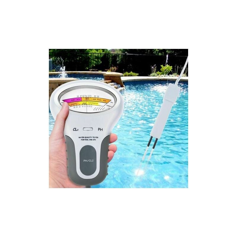 Testeur de qualité d'eau piscine pH et teneur en Chlore électronique câble 13 cm