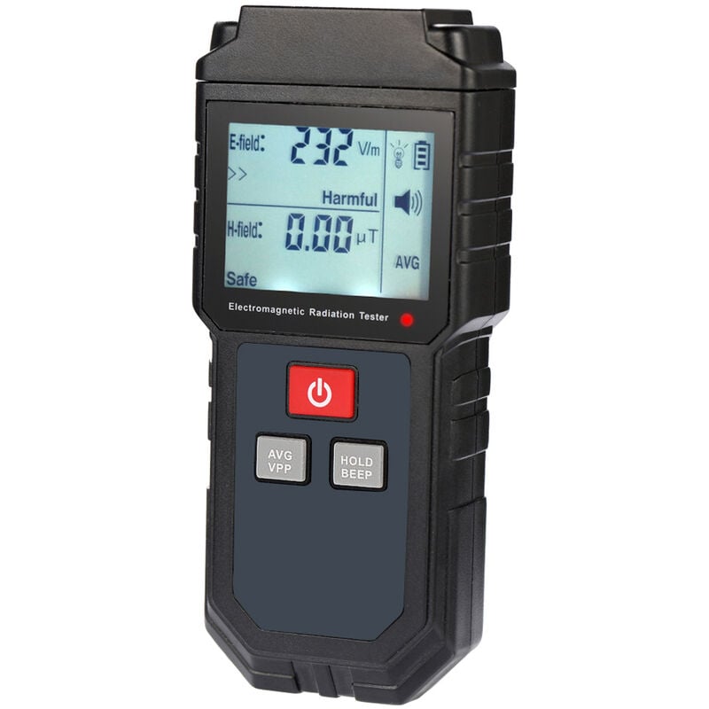 Decdeal - Testeur de rayonnement électromagnétique portable, détecteur de dosimètre de champ magnétique de champ électrique, avec alarme sonore et