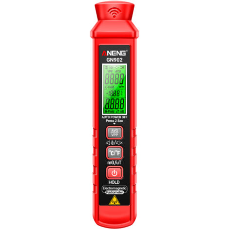 Testeur de rayonnement électromagnétique portable, Appareil de mesure numérique LCD portable pour rayons X - Détecteur multifonctionnel de champ électrique, champ magnétique et température