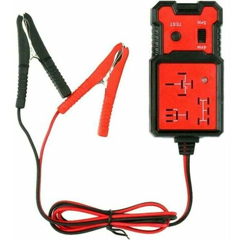 Testeur de relais automobile 12 V Vérificateur de batterie de voiture universel Analyseur de relais électronique de voiture Outil de diagnostic avec pinces crocodiles