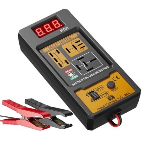 Testeur de relais automobiles,Détecteur diagnostic tension avec câbles à pince 4 broches et 5 broches,Pour voiture, berlines, SUV, camions, pick-up, minibus -