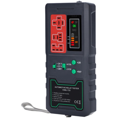 Testeur de relais électronique automobile 12V 24V, vérificateur de batterie de voiture, indicateur lumineux LED, testeur de relais de voiture, outils de Diagnostic automatique