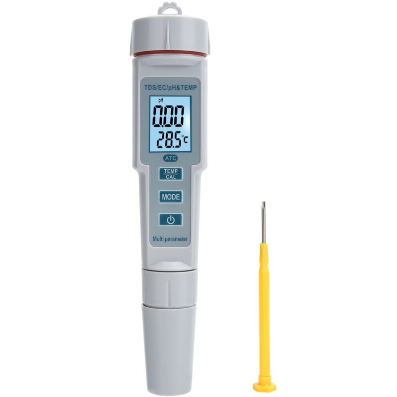 Sjlerst - Jeffergarden Testeur de qualité de l'eau 4 en 1, compteur de salinité numérique de température Portable ph/ec/tds