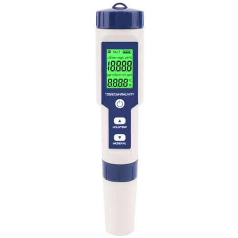 Testeur De Sel De Piscine, Testeur De Sel D'Eau De Mer Numérique 5 En 1, Kit De Test étanche Ip67