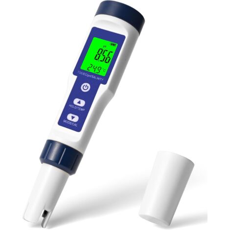 Testeur de sel pour piscine 2024, salinomètre numérique, testeur de salinité 5 en 1 haute précision pour eau salée, kit de test étanche IP67