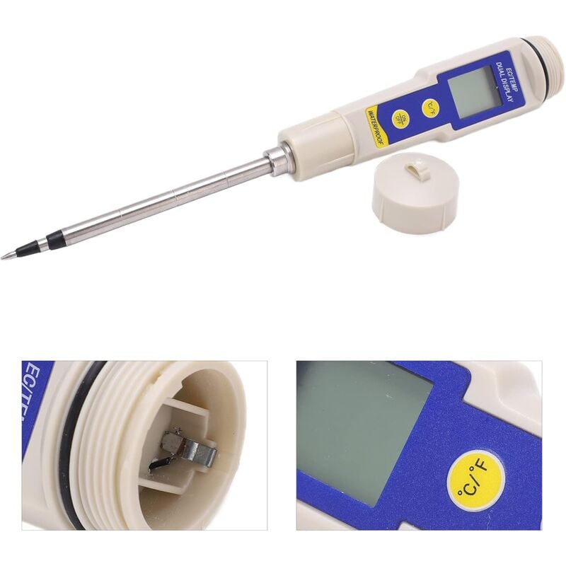 Testeur de sol, EC-315 Humidimètre de sol portable PH-mètre EC Températuremètre avec écran LCD Sonde de sol Hygromètre Capteur pour jardins Vergers