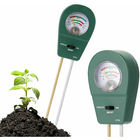 Testeur de Sol Humidimètre Pour Tester la Fertilité/Humidité/Niveau de pH du Sol, Adapté Pour Les Jardins, Les Fermes, Les Pelouses, Les Plantes en Pot, Comprend des Outils
