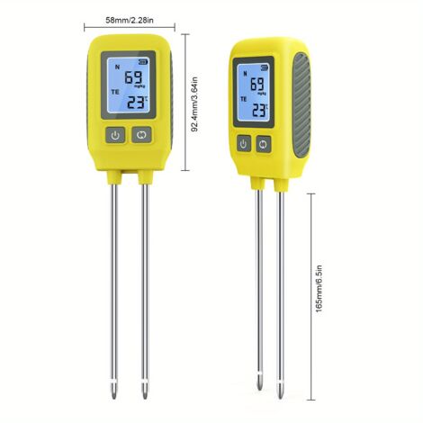 Testeur de Sol NPK 4-en-1 avec Écran LCD Numérique  Mesure Azote, Phosphore, Potassium et Température pour Jardin, Légumes, Fruits et Usage Agricole