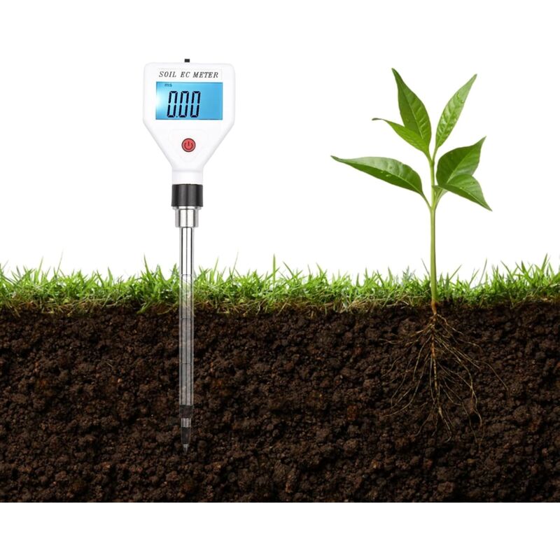 Testeur De Sol Numérique Portable, Compteur EC De Sol Avec Écran Rétro-éclairé, Testeur De Salinité Du Sol Pour Serre, Jardin, Ferme, Verger