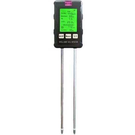 Testeur de Sol pour Jardin, humidimètre du Sol - Compteur numérique de température du Sol rétroéclairé pour l'entretien des  Moniteur de Mesure du Sol 6 en 1 pour Le Jardinage, Outil de Test Complet
