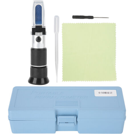 Testeur de Sucre Portable 0‑50% - Réfractomètre à Main pour Mesure Concentration Sucrée
