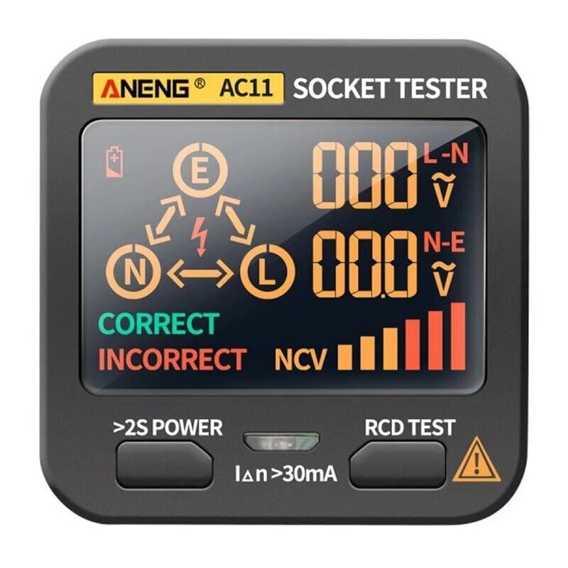 Testeur de Tension Affichage LCD numérique Testeur de Prise Intelligente Prise EU Détecteur RCD Electroscope de polarisation pour Prise de Test de