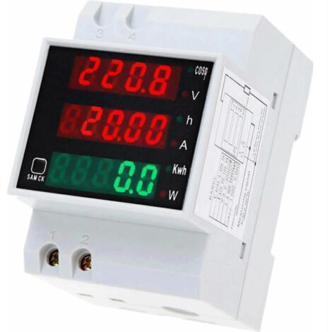 Testeur De Tension De Courant Sur Rail Din, Ac80-300V 100A