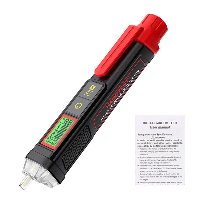 Testeur de Tension, Détecteur de Tension sans Contact, Testeur Électrique, 12V-/70V-1000V AC, Double Portée, Affichage LCD en Pourcentage, Alarme