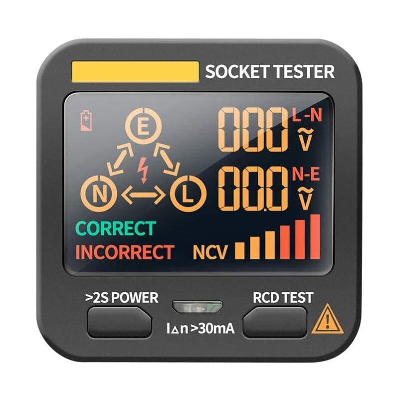 Testeur de tension Écran lcd numérique Testeur de prise intelligent Prise ue Détecteur rcd Électroscope de polarisation pour prise secteur Testeur de