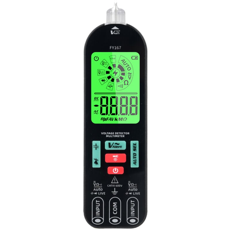 Gistuch - Testeur de tension intelligent FY167 avec écran lcd noir