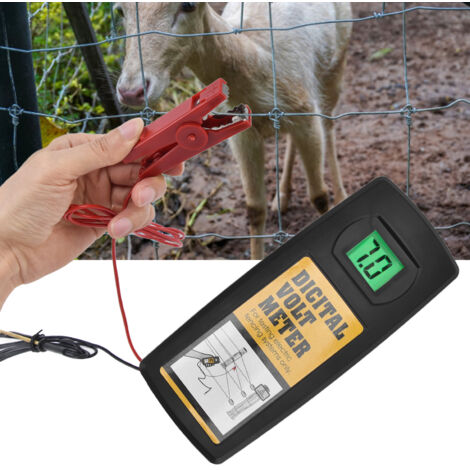 Testeur de Tension pour Clôture Électrique 9,9KV avec Affichage LCD et Retroéclairage 200‑9900V ABS+Cuivre Taille 17x7,5cm/6,7x3in Livré avec Manuel