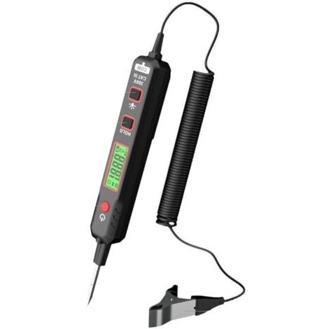 Testeur de Tension Sans Contact, Testeur de Tension Pour Voiture, Stylo Testeur de Tension, DC 2 V-100 V Testeur de Circuit électrique, Détecteur de Tension avec Bip, Rétroéclairage et Lampe d