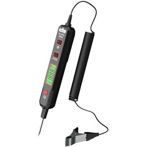 Testeur de Tension Sans Contact, Testeur de Tension Pour Voiture, Stylo Testeur de Tension, DC 2 V-100 V Testeur de Circuit électrique, Détecteur de Tension avec Bip, Rétroéclairage et Lampe d