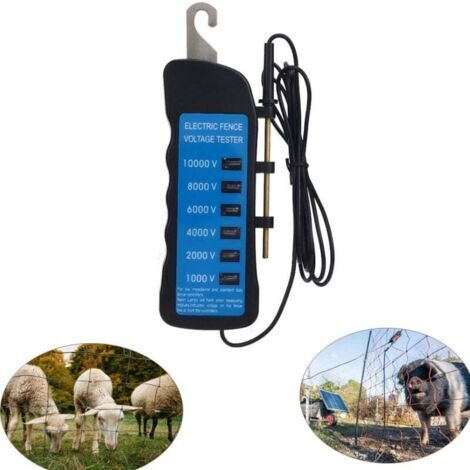 Testeur de tension, testeur de tension sans contact 10000V, testeur de clôture électrique à pince de poche pour test de tension de clôture électrique de ferme testeur électrique étanche