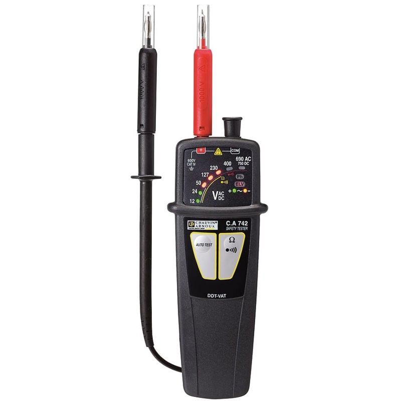 Détecteur de tension Chauvin Arnoux Ca 742 IP2X. 690 v ac, 750V c.c. max cat iv, IP65 ( Prix pour 1 )