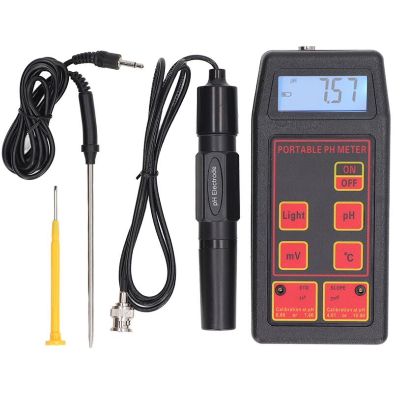Testeur d'eau 4 Digit Large Screen Accurate Measurement Automatic Calibration Water Quality Testing Meter PH Electrode