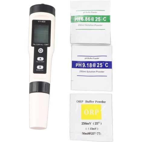 Testeur d'Eau 4 en 1 Professionnel IP67 - pH, ORP, H2 et Température avec Sonde Démontable et Écran Rétroéclairé