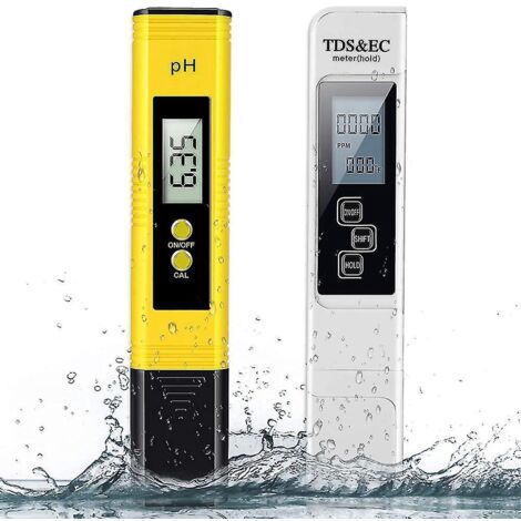 Testeur d'eau numérique haute précision TDS-mètre, testeur de pH numérique 0-14, testeur TDS-mètre 0-9990 ppm, écran LCD, pureté de l'eau ppm, filtre d'aquarium