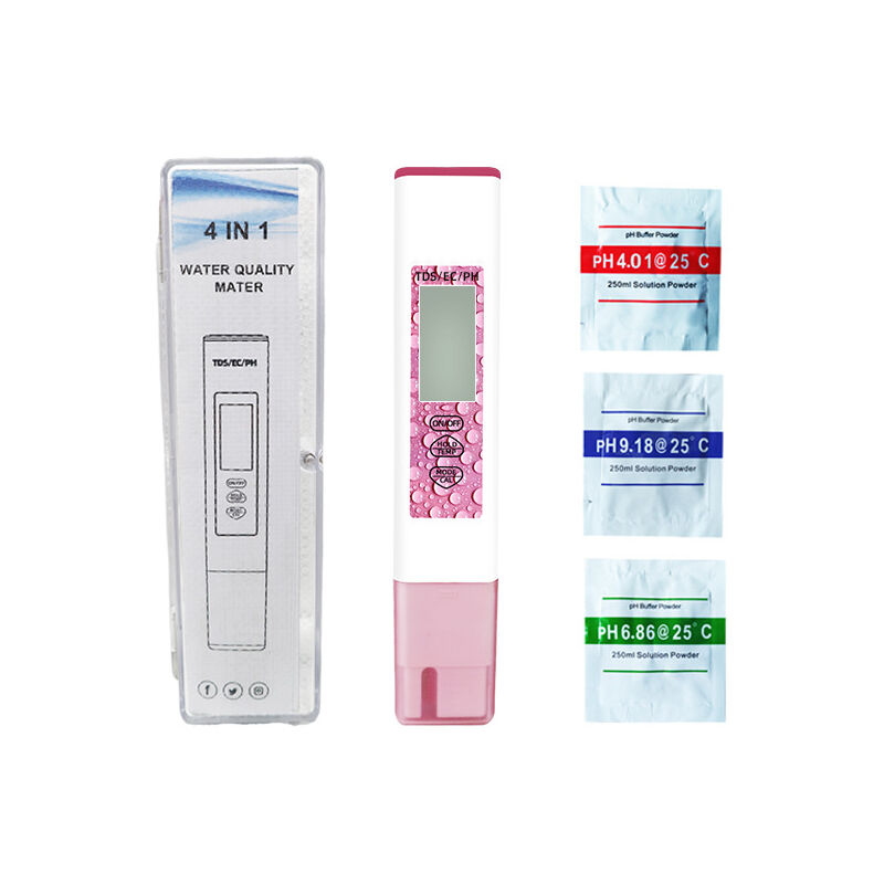 Umnuou - Testeur d'eau Numérique, Stylo de Test de qualité de l'eau ph tds ec Temp Portable Sensible pour Piscine pour Eau Potable (Rose)