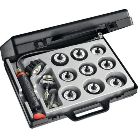 Testeur d'étanchéité Facom pour système de refroidissement, jeu d'adaptateurs dans un coffret plastique, 15 pcs.