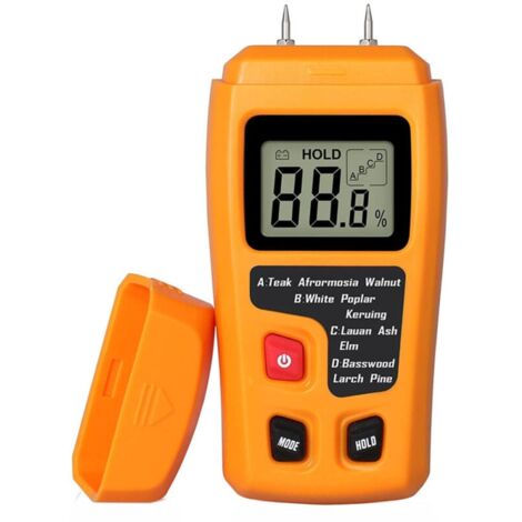 Humidimètre numérique, détecteur de fuite d'eau, testeur d'humidité, type  de broche, écran LCD rétroéclairé avec alertes sonores et visuelles de