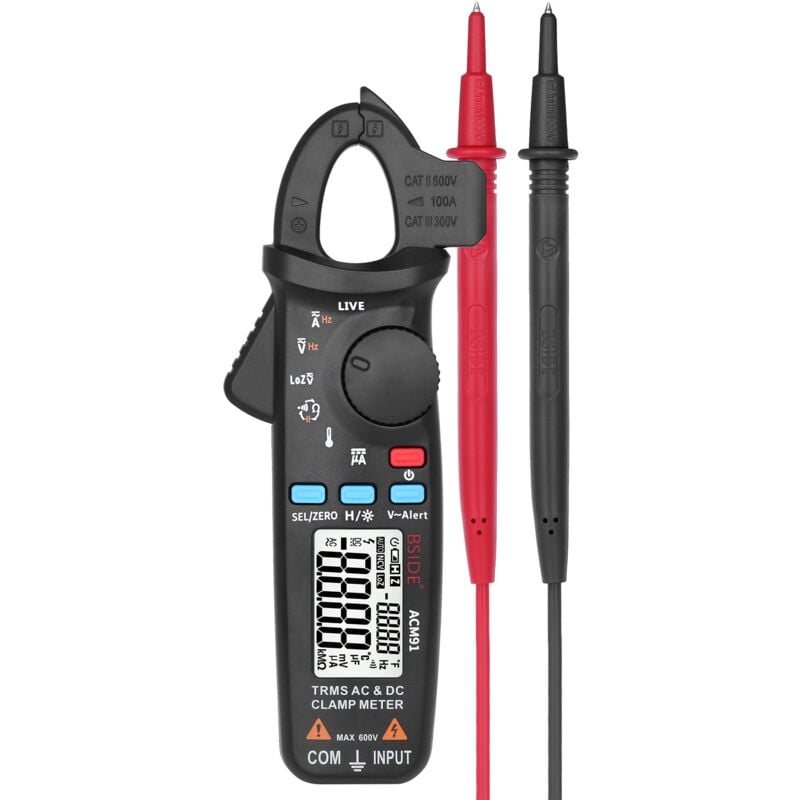 Durficst - Pince Ampèremétrique, ACM91 True rms Digital ac/dc Courant Pince Multimètre Mesure de température ac/dc Courant Résistance Tension