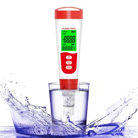 Testeur d'hydrogène pour bouteille d'eau, stylo testeur de niveau numérique 3 en 1 H2/ORP/Temp pour la consommation quotidienne
