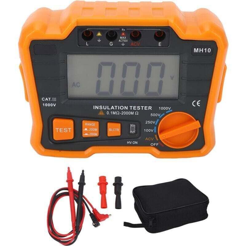 Image of Testeur d'Isolation Numérique Megohmmètre Compteur Résistance LCD 1999 Comptes Mesure Haute Tension