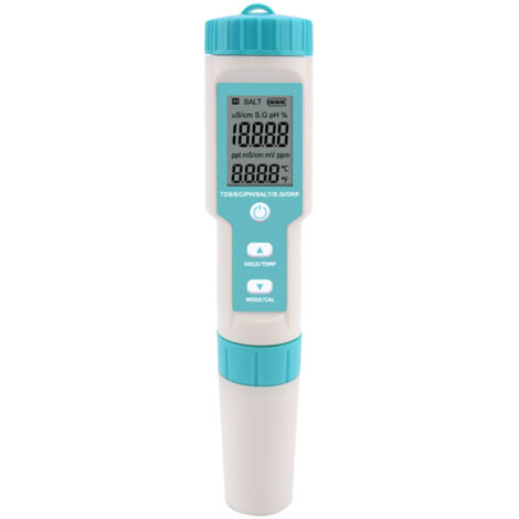 Testeur eau 7 en 1 (pH/TDS/EC/ORP/SG/Salinité/Température) électrodes remplaçables C-600