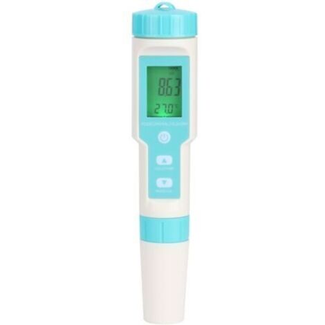 Testeur Électronique de Précision pour Eau de Mer - Mesure Salinité, pH, TDS, EC, ORP avec Écran Rétroéclairé et Fonction Étanche - Livré avec Piles -