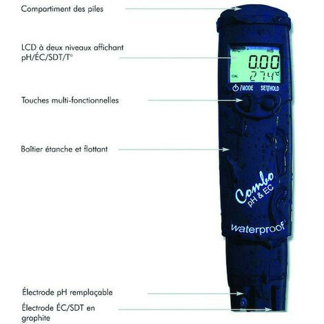 Testeur pH avec électrode remplaçable - Piscinelle Accessoires