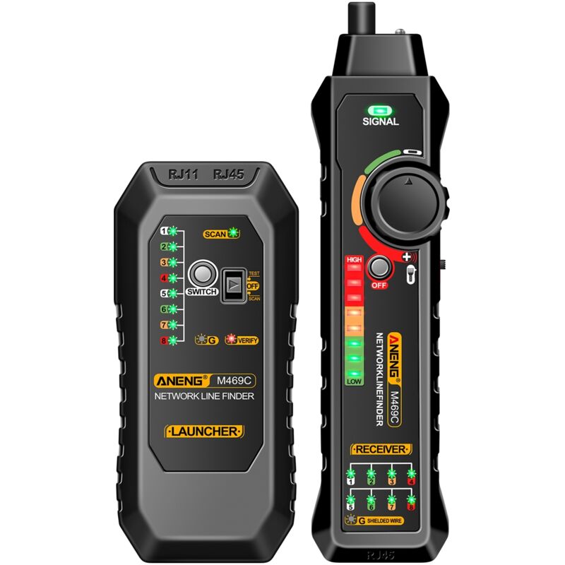 Testeur et Traceur de Câble Réseau ANENG M469C - pour RJ45/RJ11, Analyseur LAN Multifonction