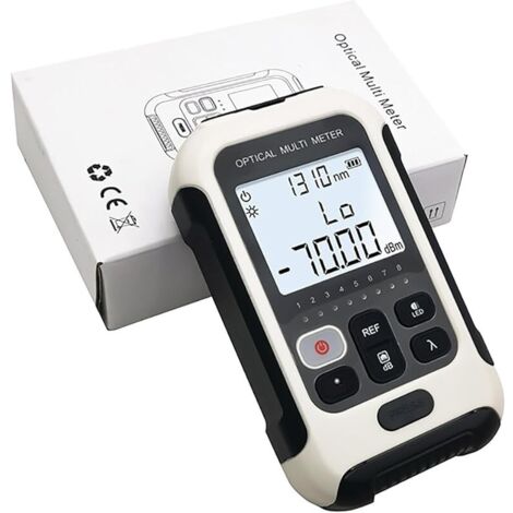 Testeur Fibre Optique 3 en 1, -70-+10dBm Compteur de Puissance Fibre, 10 Longueurs d'Onde FC/SC/ST, 1 Interface, pour l'Ingénierie de Communication