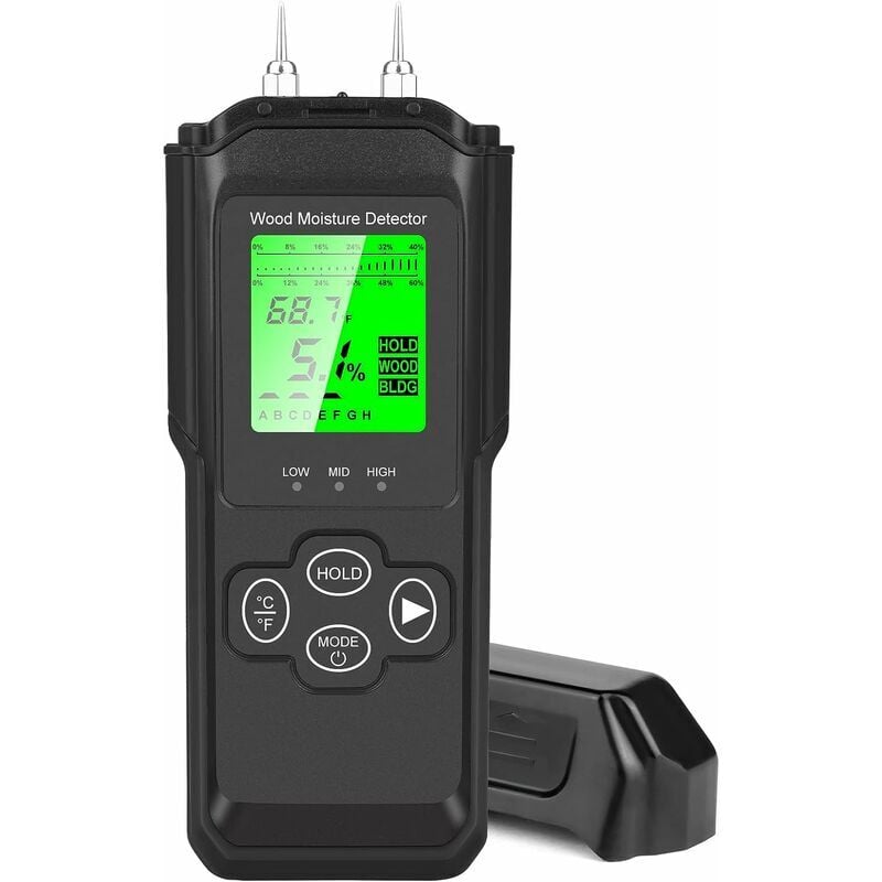 Testeur Humidimètre du Bois, Détecteur D'humidité Numérique, Humidimètre Portable avec Grand Écran LCD pour la Détection des Fuites D'eau, Testeur