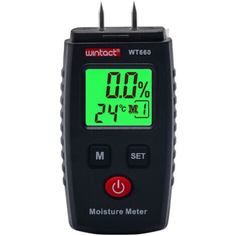 Testeur Humidité, Détecteur d'Humidité à Broche avec 5 Modes, Écran LCD avec rétroéclairage vert, Détecteur de Moisissures pour Bois et Matériaux de Construction.,de