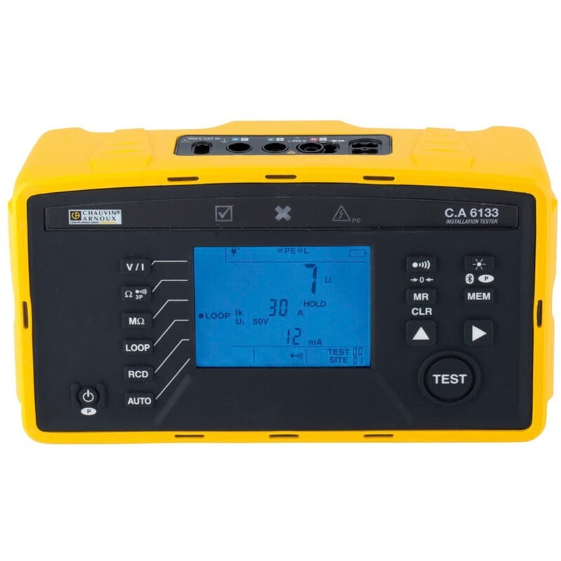 Testeur multifonction Chauvin Arnoux Ca 6133 Continuité, Courant, Terre, Isolation, Disjoncteur différentiel, Tension, ( Prix pour 1 )