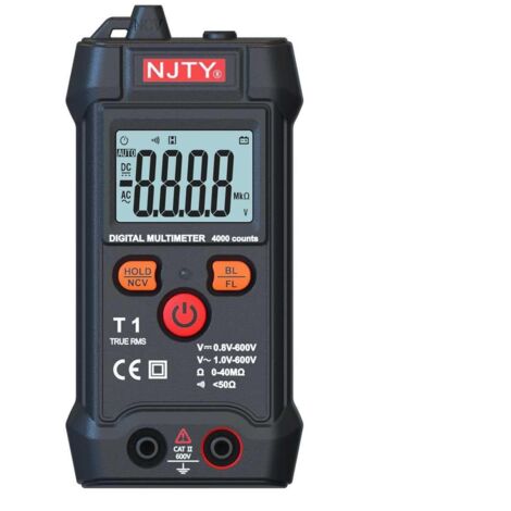 Testeur Multimètre Numérique VRAI RMS 4000 Comptes, Voltmètre à Gamme Automatique, Test de Tension, de Continuité, de Résistance et Détection NCV, Multimètre pour Usage Domestique