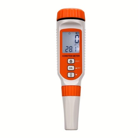 Testeur Numérique de Qualité d'Eau Professionnel - Analyseur de Conductivité, TDS et Solides Dissous avec Thermomètre Intégré